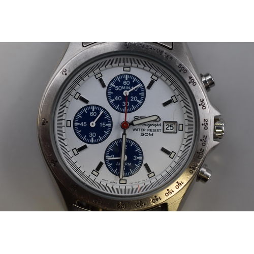 109 - Seiko Chronograph Quartz Gents Watch with Original Strap (Working)