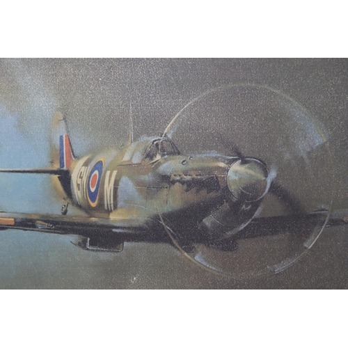 451 - Barrie A.F. Clark Wood Framed Print of Spitfire in Flight (47