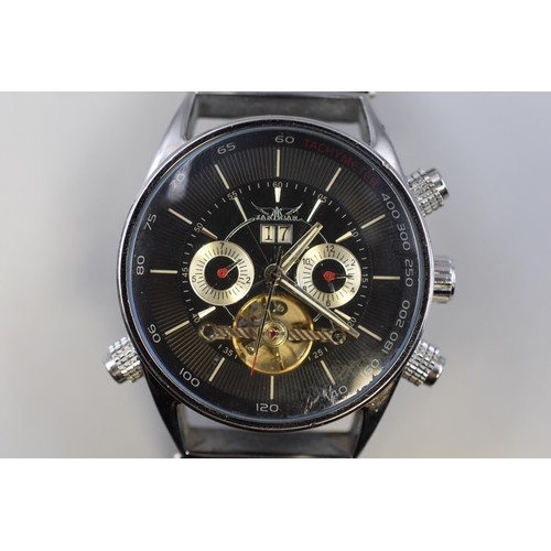 127 - Jaragar Multi Function Date Gents Automatic Watch with Skeleton Movement (Working)