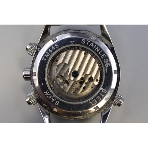 127 - Jaragar Multi Function Date Gents Automatic Watch with Skeleton Movement (Working)