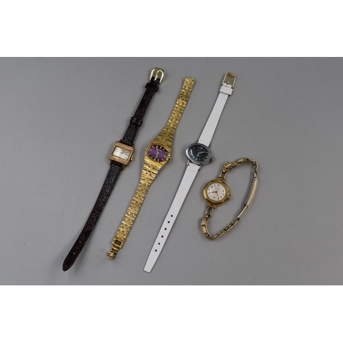 133 - Four Ladies Mechanical Watches including two Sekondas, Cauny Prima and Rone (All Working)