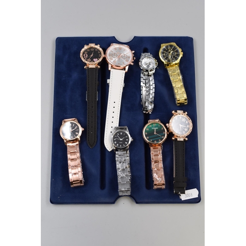 136 - Mixed Selection of Eight New Ladies Quartz Watches, various Designs