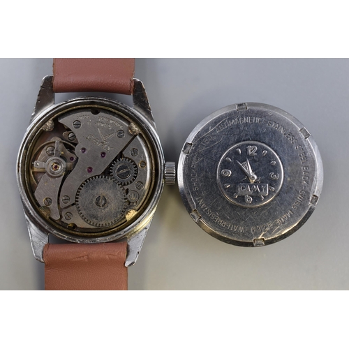 140 - Camy Geneve 17 Jewels Happy Bird Mechanical Watch with Leather Strap (Working)