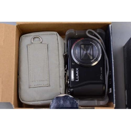 468 - Mixed Lot to include Panasonic LUMIX FX37 Camera in Box, Panasonic TZ30 in Box and a Jessops Flash U... 