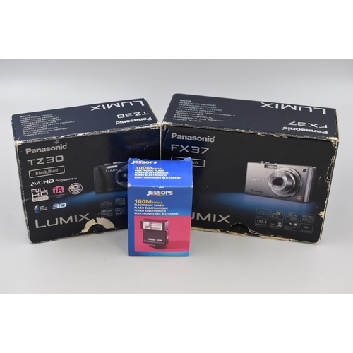 468 - Mixed Lot to include Panasonic LUMIX FX37 Camera in Box, Panasonic TZ30 in Box and a Jessops Flash U... 