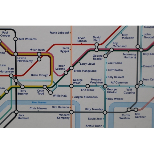 476 - Framed London Underground 150 Years Football Association 150th Anniversary Map approx 37