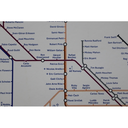 476 - Framed London Underground 150 Years Football Association 150th Anniversary Map approx 37