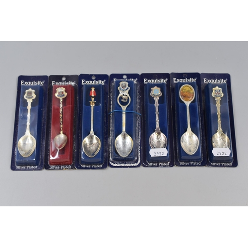 480 - Seven Exquisite Silver Plated Collectors Spoons in Cases