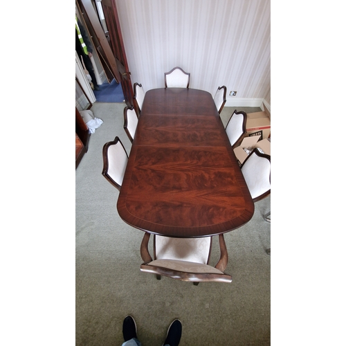 605 - Bridgecraft Extending Dining Table and 8 chairs incl 2 Carvers.