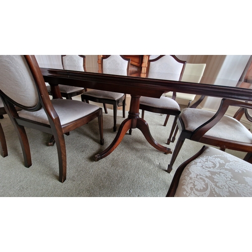 605 - Bridgecraft Extending Dining Table and 8 chairs incl 2 Carvers.