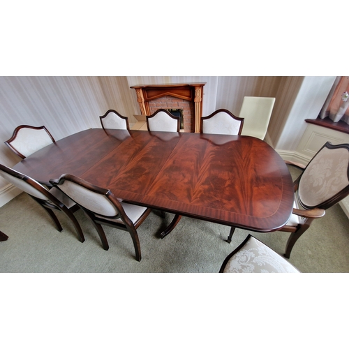 605 - Bridgecraft Extending Dining Table and 8 chairs incl 2 Carvers.