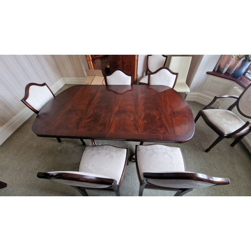 605 - Bridgecraft Extending Dining Table and 8 chairs incl 2 Carvers.