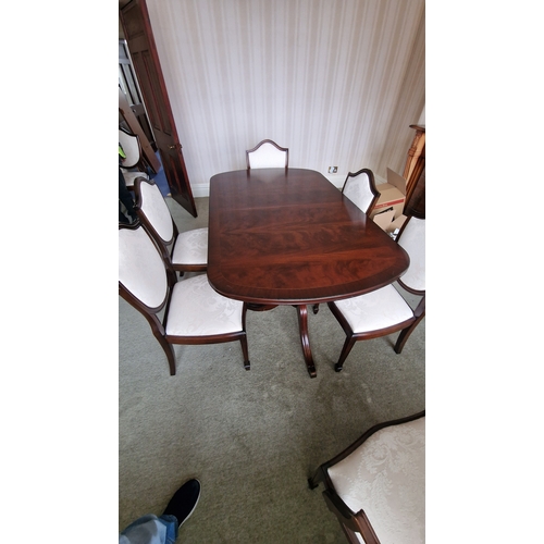 605 - Bridgecraft Extending Dining Table and 8 chairs incl 2 Carvers.