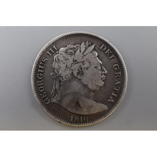 167 - George III Silver 1816 Half Crown