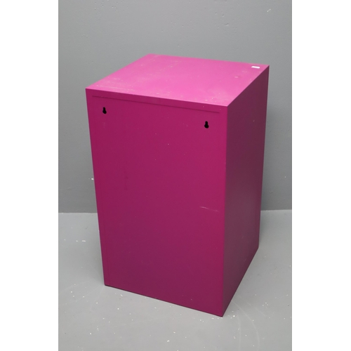 611 - Pink Bisley Metal Filing Cabinet A4 2 Drawer Approx 27