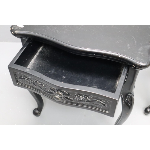 612 - Pair of Black Wooden Bedside Tables Approx 25