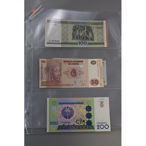 188 - Mixed Selection of Uncirculated Banknotes. Includes Nigeria, Pakistan, Belarus, Uzbekistan, Russia, ... 