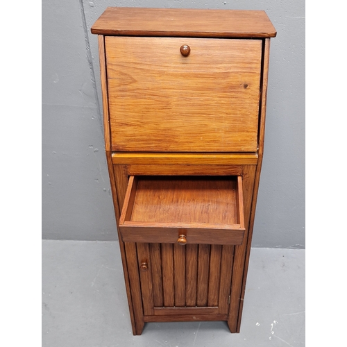 695 - Small Bureau with Drawer and Cupboard