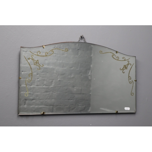 713 - Frameless Wood Backed Mirror Approx 22