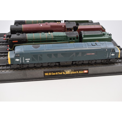 214 - Four Model Trains on Plinths to include 1962 BR Class, 1927 Royal Scott, 1935 Princess Margaret Rose... 