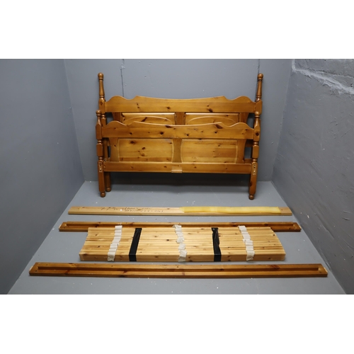 735 - Small Pine Double Bed (frame only no mattress)