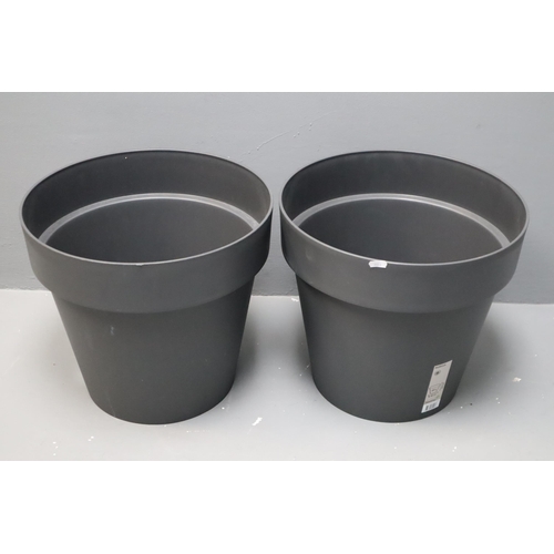 736 - Pair of Large Plastic Plant Pots Approx 14