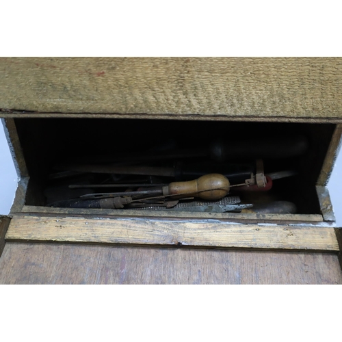 739 - Vintage Wooden Tool Box to include a Quantity of Mainly Vintage Files and more