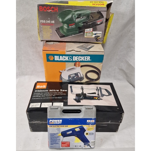 755 - Selection of Boxed Tools . Bosch Orbital Sander, Black & Decker Wallpaper Steamer, B&Q 350mm... 