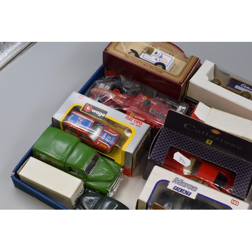 222 - Collection of Various Model Vehicles To Include Saico 'Pull Back ' Bisto Van ( Unboxed ) Bburago, ' ... 