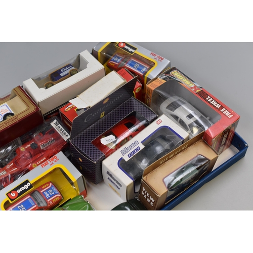 222 - Collection of Various Model Vehicles To Include Saico 'Pull Back ' Bisto Van ( Unboxed ) Bburago, ' ... 