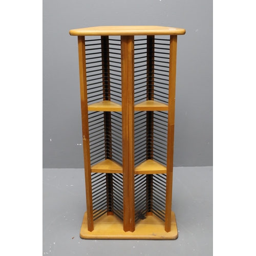 663 - Pine Three Section Cd Storage Rack