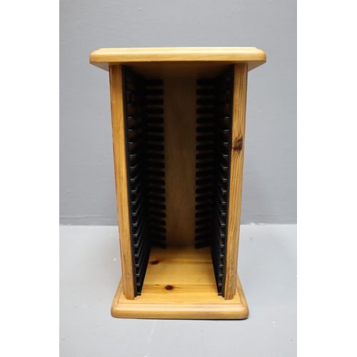 663 - Pine Three Section Cd Storage Rack