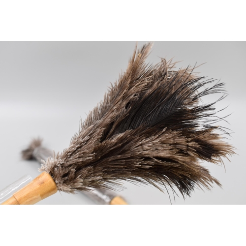 776 - Two New Wood Handled Ostrich Feather Dusters