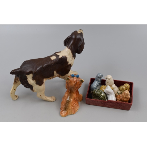 236 - A Mixed Selection To Include Beswick Spaniel Figure, Goebels Terrier, and Wade Whimsies