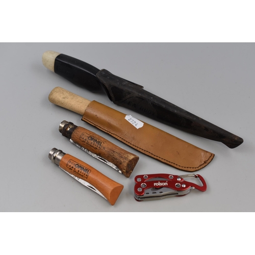 240 - Collection of Quality Knives to include Sea Buoy Fillet Knife, Two French Opinel Carbon Steel Bladed... 