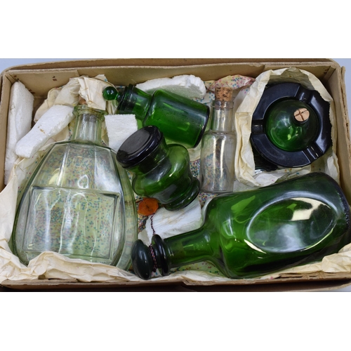 821 - Selection of Vintage Glass Bottles with Stoppers, includes Decanter