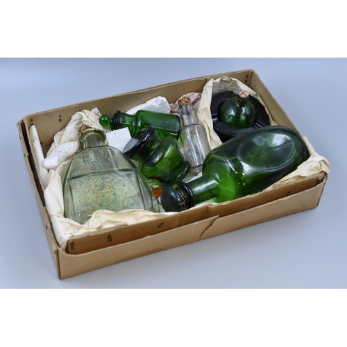 821 - Selection of Vintage Glass Bottles with Stoppers, includes Decanter