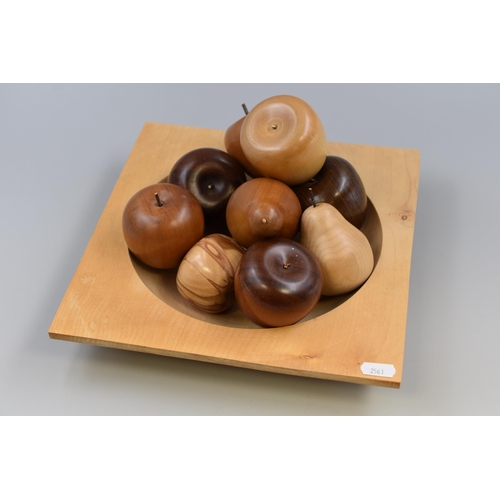 825 - Wooden Bowl with a Selection of Fruit (11