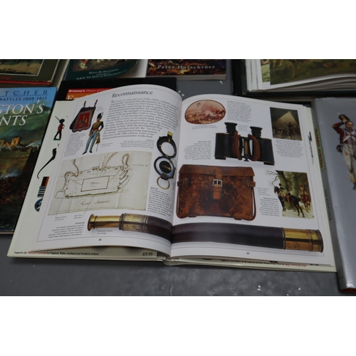 863 - A Large Selection of Mostly Military Reference Books. Includes Napoleonic, English Civil War, And Mo... 