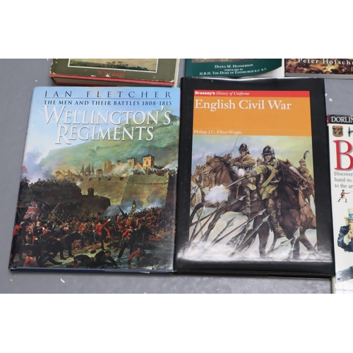 863 - A Large Selection of Mostly Military Reference Books. Includes Napoleonic, English Civil War, And Mo... 