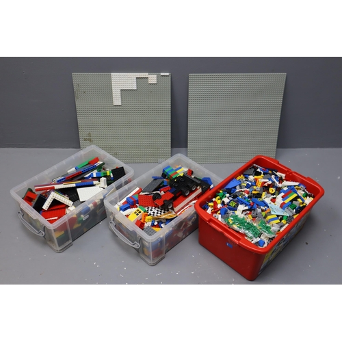 836 - Three Boxes of Assorted Lego Pieces, Approx 11.7kg