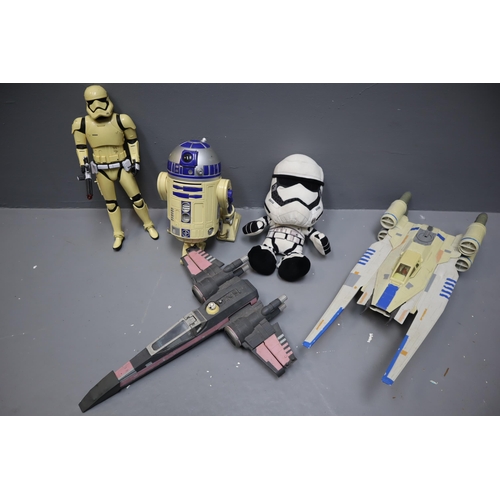 840 - A Selection of Star Wars Toys To Include Rebel U-Wing, R2-D2, Storm Troopers, And X-Wing. All Untest... 