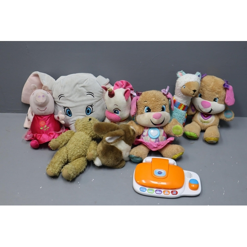 842 - Selection of Soft Toys, Mainly Interactive. Includes Disney Dumbo, Peppa Pig and more