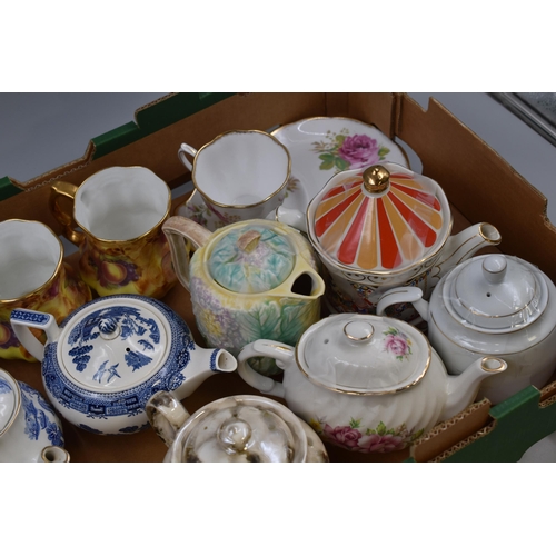 875 - Mixed Lot of Fine Quality Vintage Teapots and Cups to include Sadler, Royal Albert, Kirsty Jayne, We... 