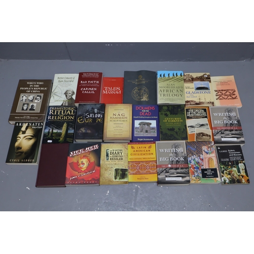 877 - Large Mixed Selection of World History Books. Includes Akhenaten King Of Egypt, Dolmen’s For T... 