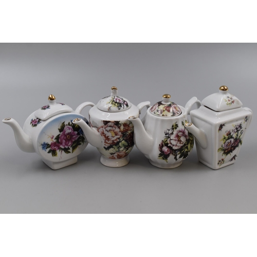 313 - Boxed Set of Miniature Floral Teapots