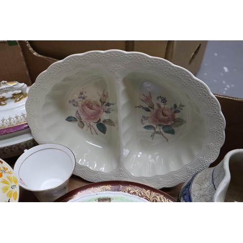 891 - Two Boxes to include a Mixed Selection of Ceramics and Stoneware. Includes Crown Devon, Colclough, R... 