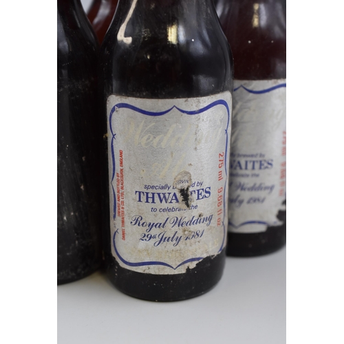 341 - Five Bottles of Sealed Thwaites 1981 Charles and Diana Wedding Ale (275ml)