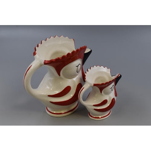 346 - Burlington Ware Rooster Milk and Cream Jug Set