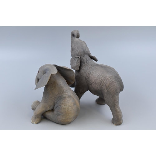 356 - Two Brooks & Bentley Ceramic Elephant Figures. Includes African Elephant Calf and Asian Elephant... 